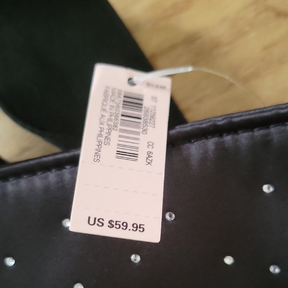 Victoria's Secret Elegant Black Tote with Silver Accents - Picture 2 of 4
